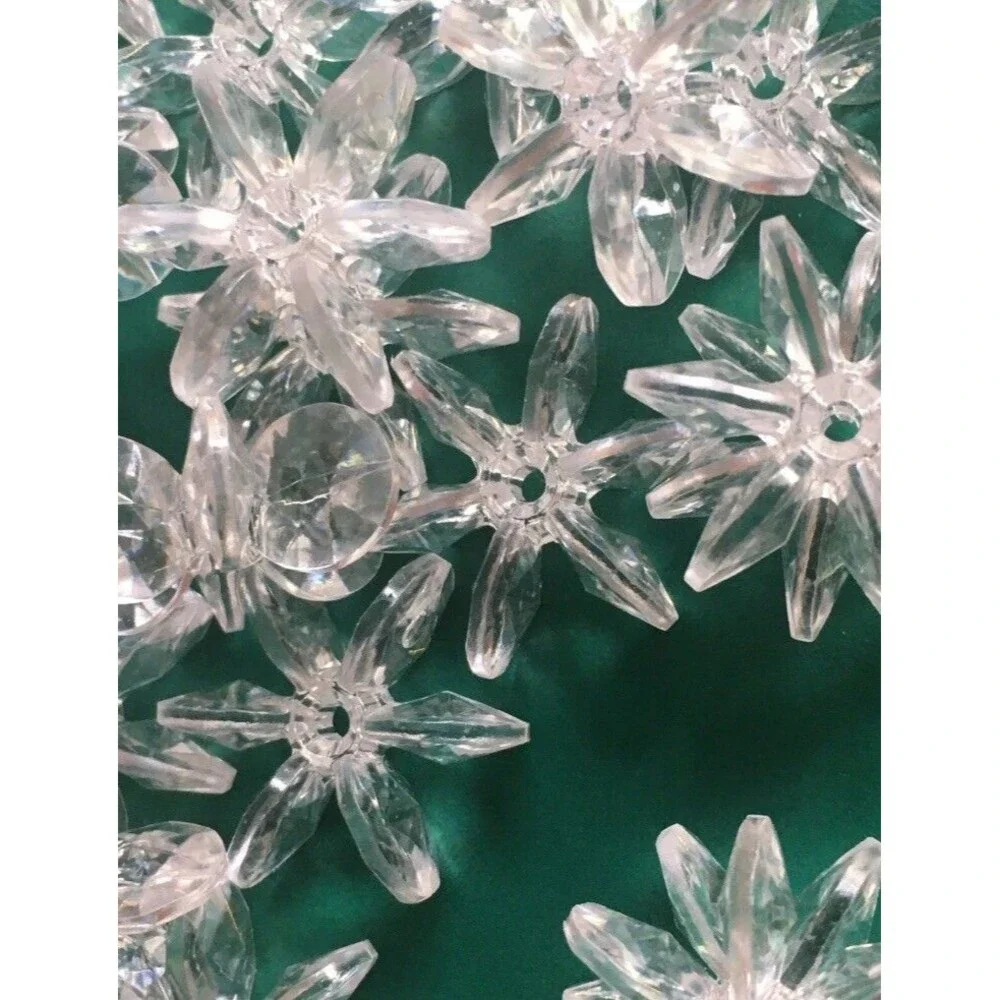 Huge Lot Tri Star Faceted Plastic Beads Crafts Jewelry Bracelets Ornament